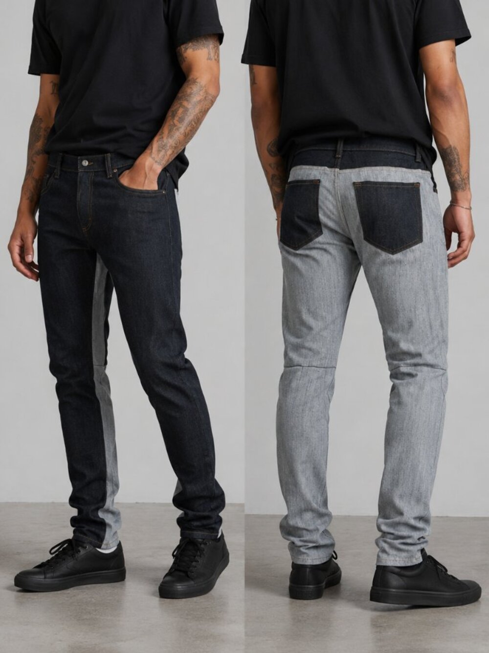 Golden Denim Men's Raw Edge Two Tone Jeans - 36